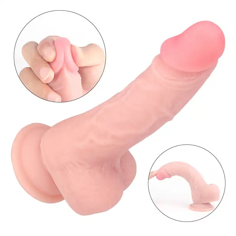 TrueSkin Classic Realistic Dildo 8 Inch - Body-Safe Silicone