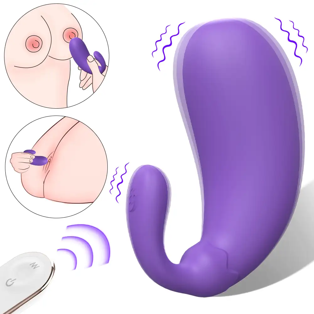 Shopicat Mini Eggplant Remote Control Dual Stimulation Love Egg vibrator-2