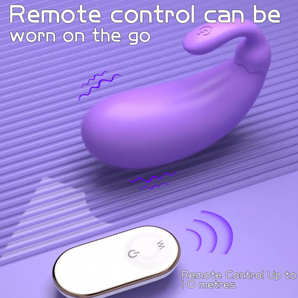 Shopicat Mini Eggplant Remote Control Dual Stimulation Love Egg vibrator-9