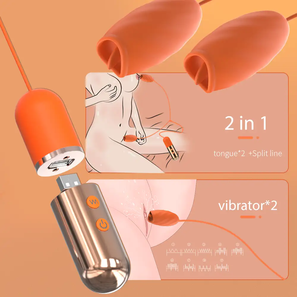 Shopicat Magic Bean 5 Rechargeable Dual Silicone Egg Vibrators with Licking Action-6