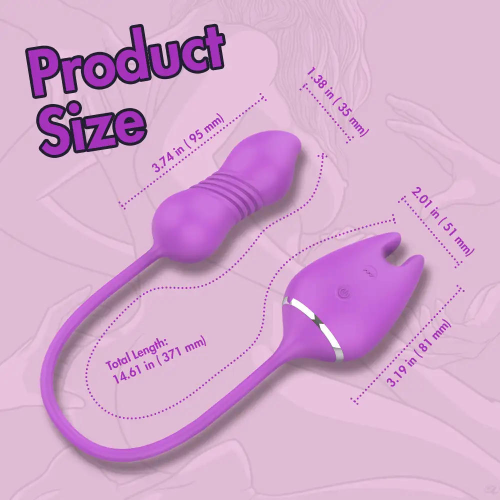 Shopicat Wonder lady Thrusting and Vibrating Dual Stimulation Bullet Vibrator-4