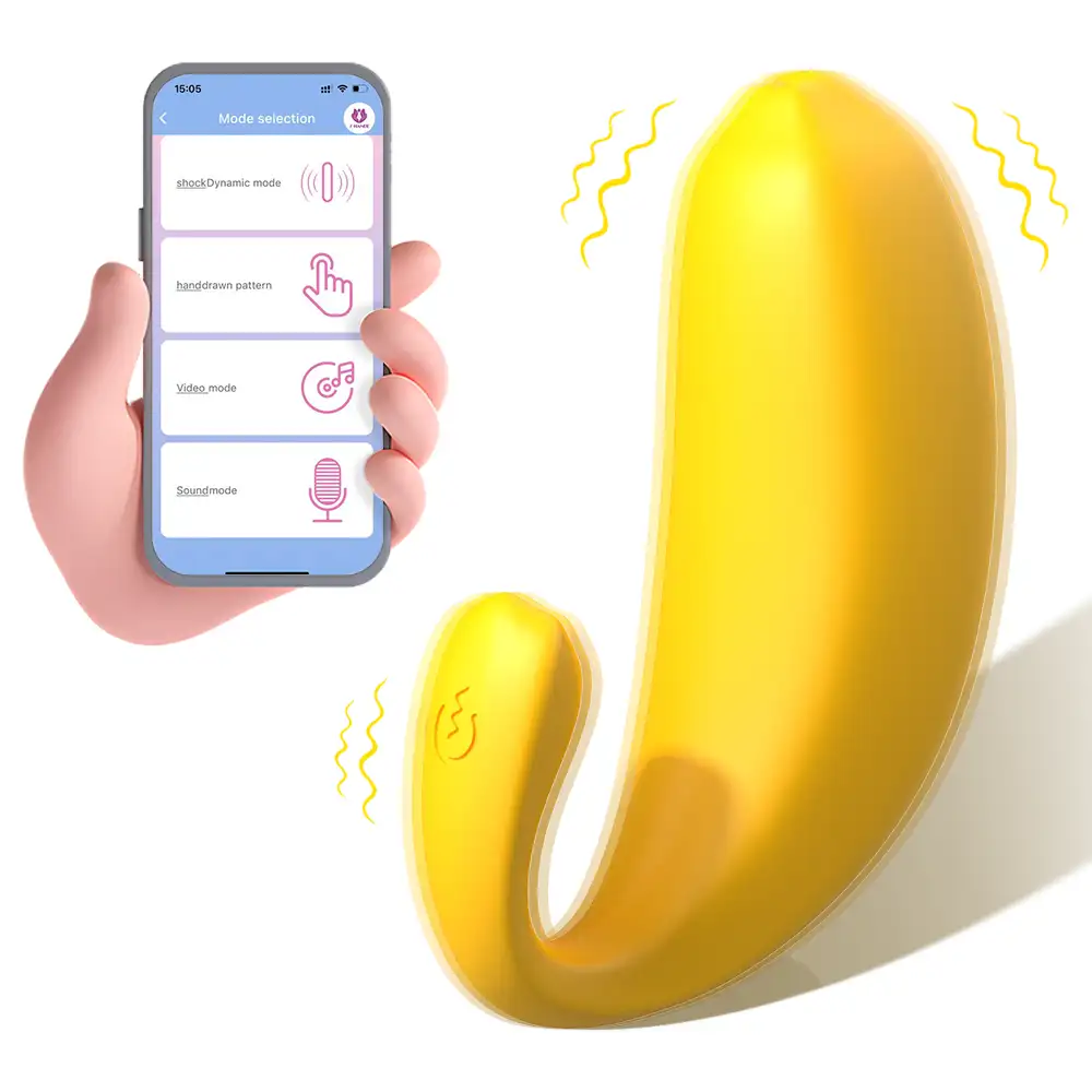 Shopicat Banana App Controlled Rechargeable Egg Vibrator and Clitoral Stimulator