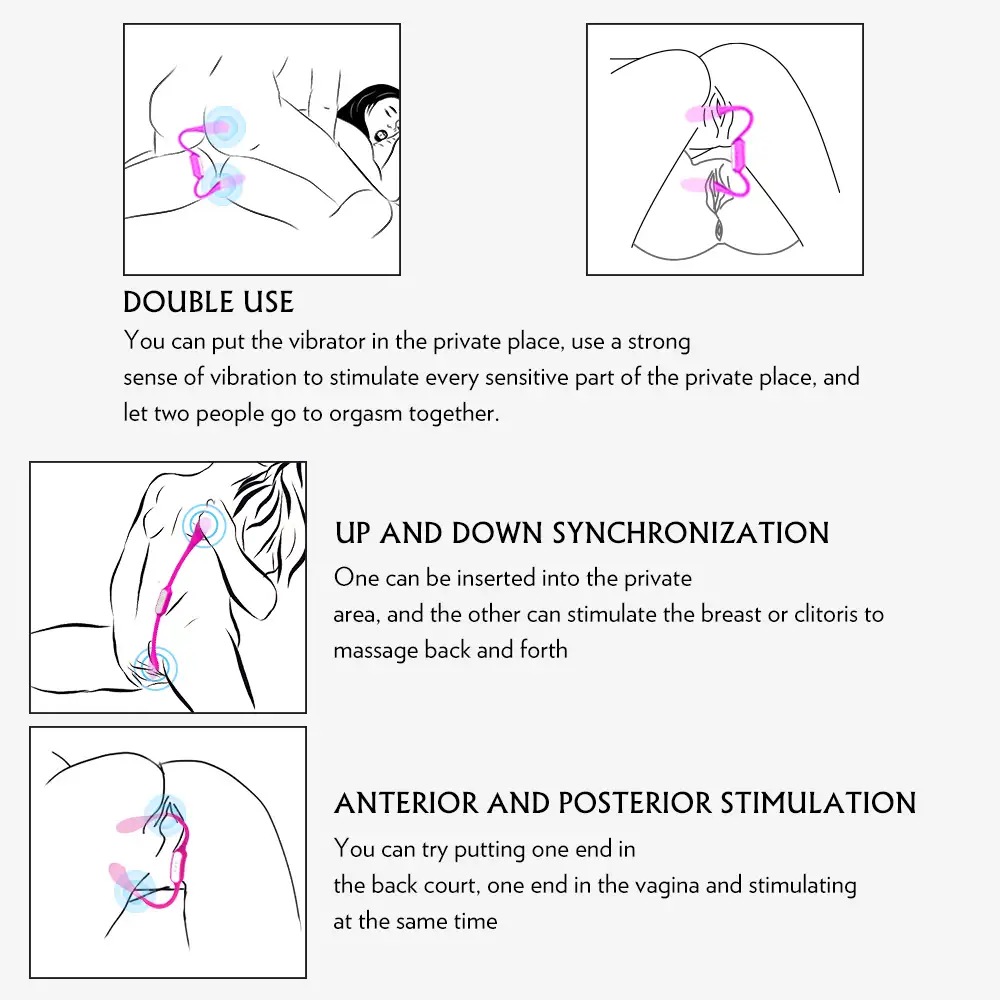 Shopicat Bulbasaur Dual-Ended Vibrator for Couples: Vibration &amp; Sliding Stimulation-7